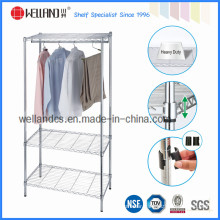 Modern Design Chrome Metal Wardrobe Closet with K/D Packing